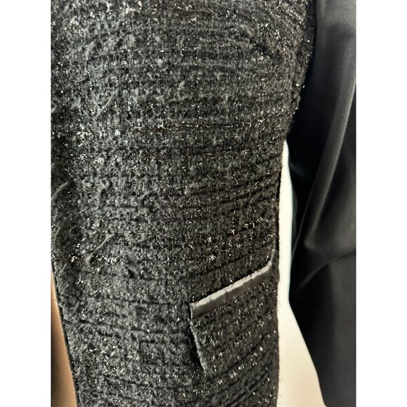 Chicos Open-Front Black Tweed Jacket Sz 2 - Picture 15 of 16